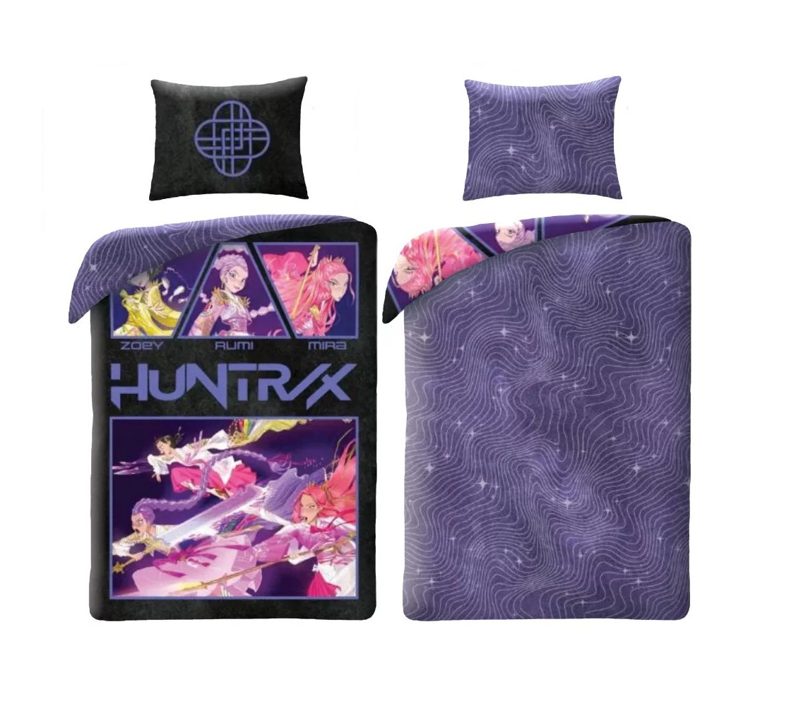 K-POP Demon Hunters Copripiumino REVERSIBILE SET LETTO 140x200cm Poliestere 5949