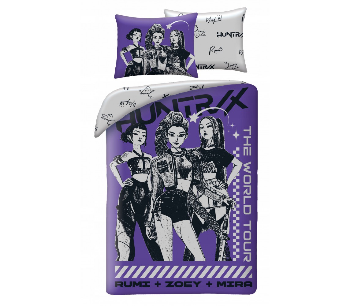K-POP Demon Hunters Copripiumino REVERSIBILE SET LETTO 140x200cm Cotone 5857