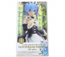 RE:ZERO REM versione Maid Statuetta Figura 24cm Serie GLITTER GLAMOURS Banpresto