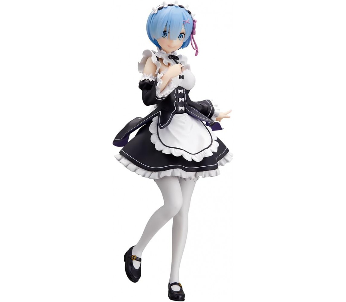 RE:ZERO REM versione Maid Statuetta Figura 24cm Serie GLITTER GLAMOURS Banpresto