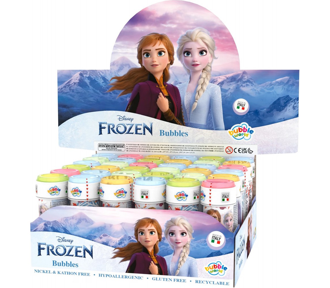 BOLLE SAPONE FROZEN Anna Elsa Party Box Display 36 Flaconi 60ml Originali Disney