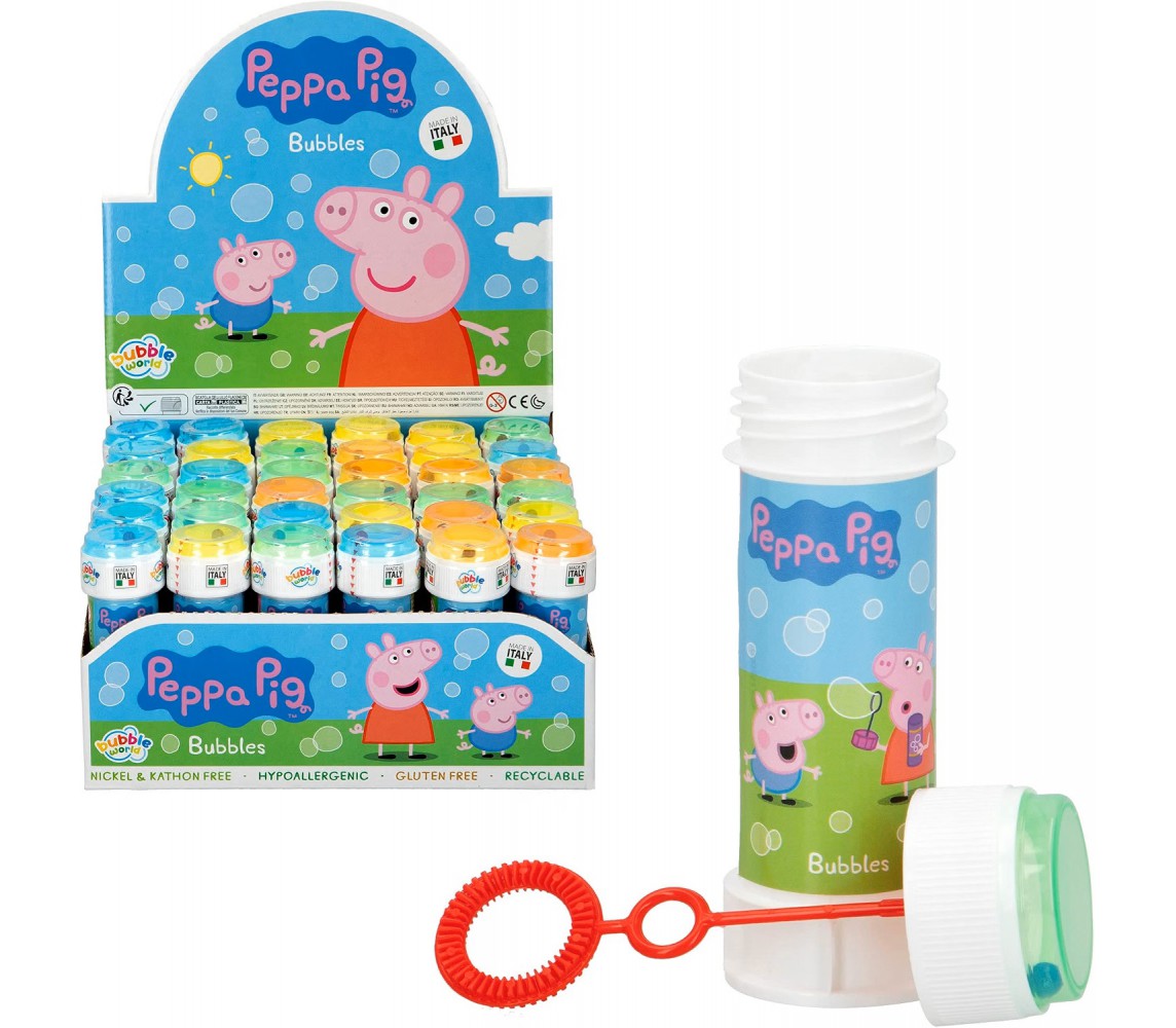 BOLLE SAPONE PEPPA PIG Party Box Display 36 Flaconi 60ml Originali Dulcop