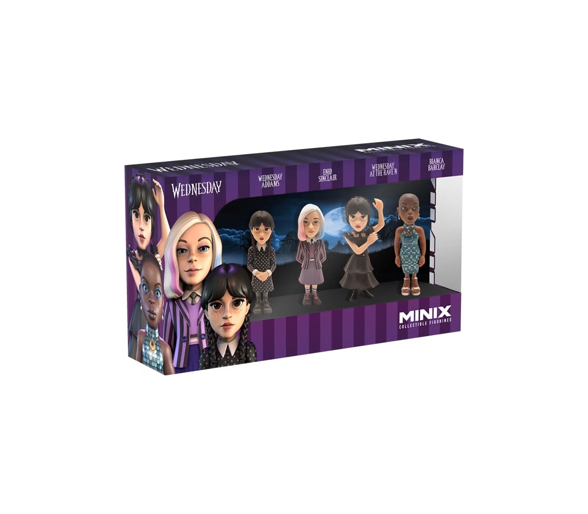 MERCOLEDI Wednesday Addams 4 Figure 7cm ENID BIANCA Originale MINIX Tv
