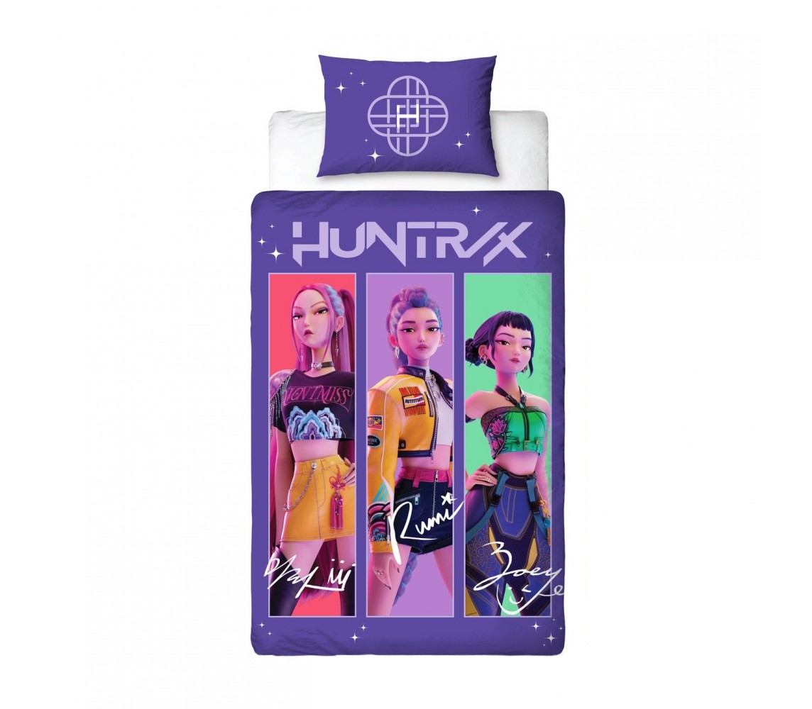 K-POP Demon Hunters Copripiumino REVERSIBILE SET LETTO 140x200cm Cotone 5840