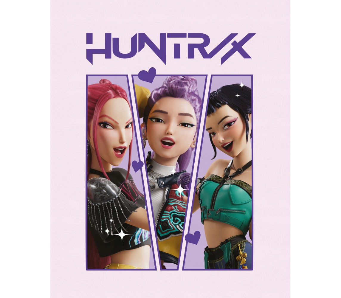K-POP Demon Hunters Huntrix COPERTA Morbida Calda PLAID 160x130cm ORIGINALE 6007