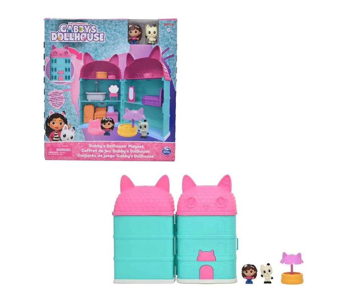 GABBY DOLLHOUSE BOX ROTTO Casa Gatto GRANDE Playset 2 Figure PANDY 13 Accessori