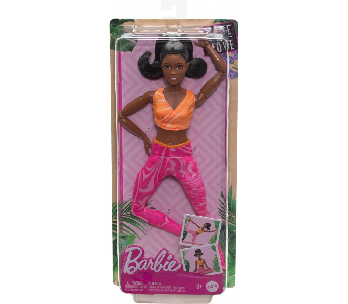 BARBIE MADE MOVE BOX ROTTO Bambola Ultra Snodata Ginnastica Afro Mattel HRH28