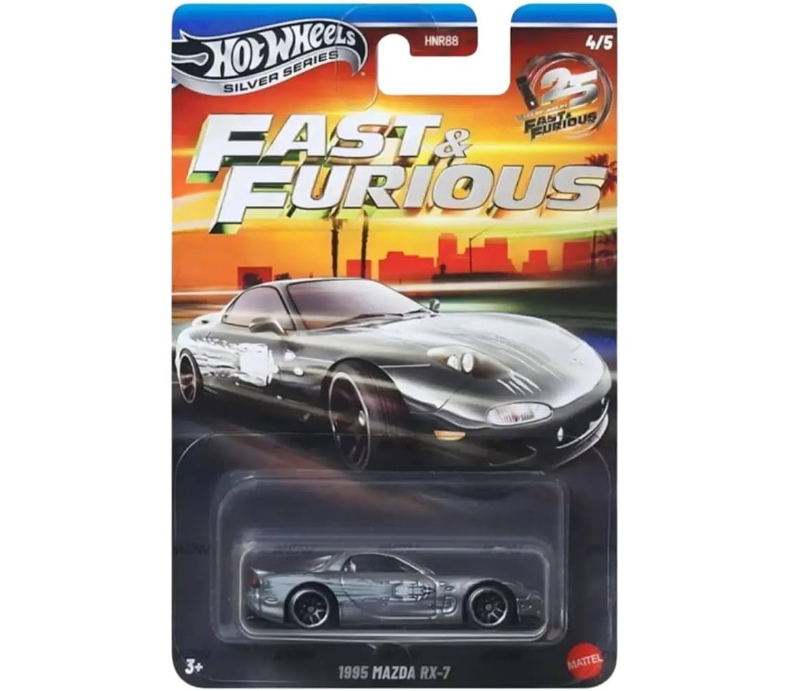 FAST FURIOUS Modello Auto Diecast 1995 MAZDA RX-7 Hot Wheels JKX23 1:64 8cm