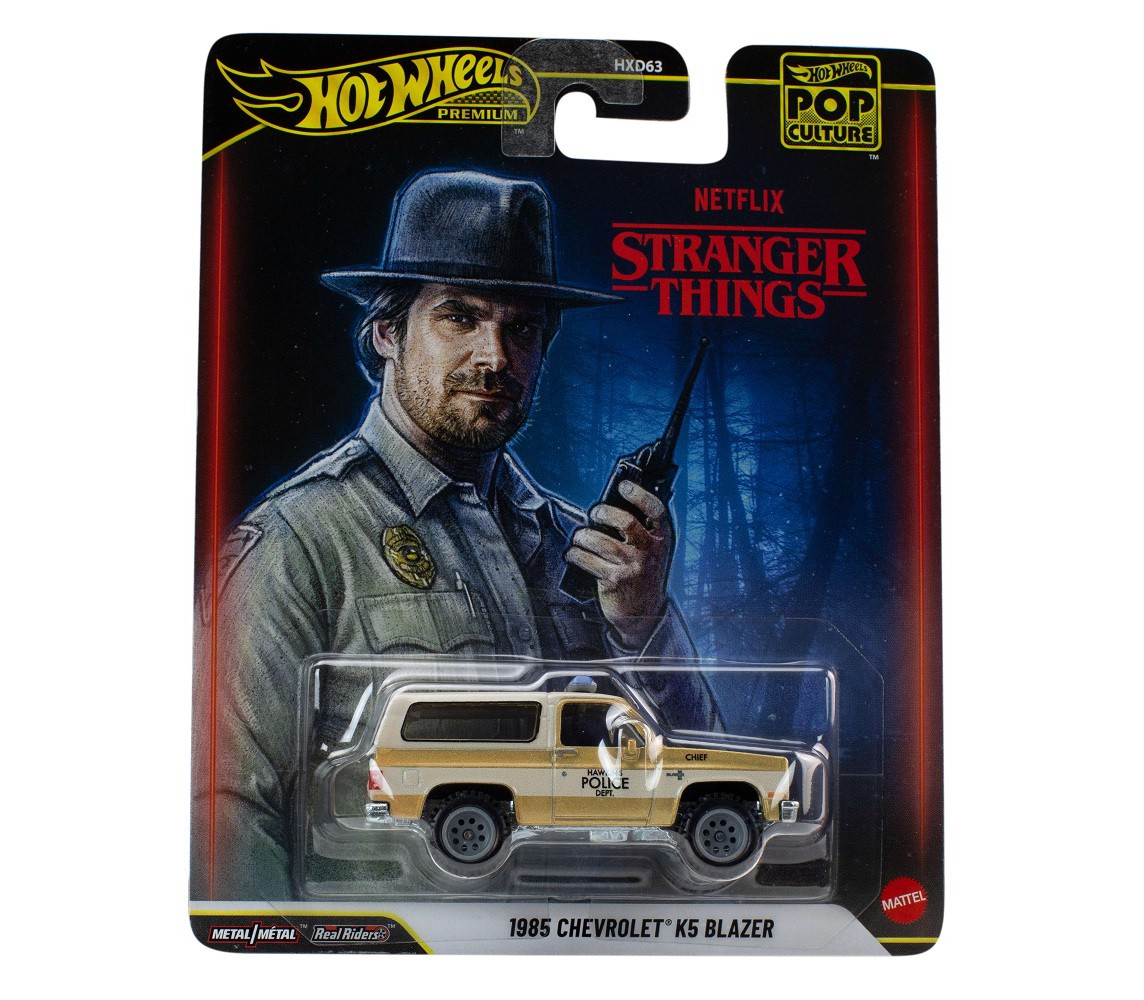STRANGER THINGS Modello Auto 1985 CHEVROLET BLAZER 1/64 7cm Hot Wheels POP JHW86