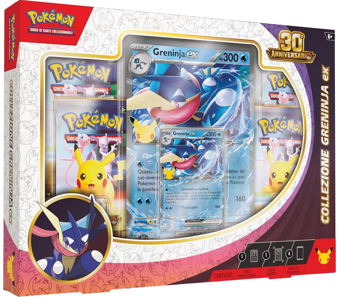 30. ANNIVERSARIO POKEMON GRENINJA EX Box Collezione Gioco Carte ITALIANO
