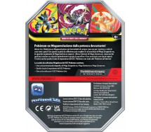 CARTE POKEMON gioco MEGA ZERAORA TIN METAL BOX ITALIANO 4 Buste +1 olografica