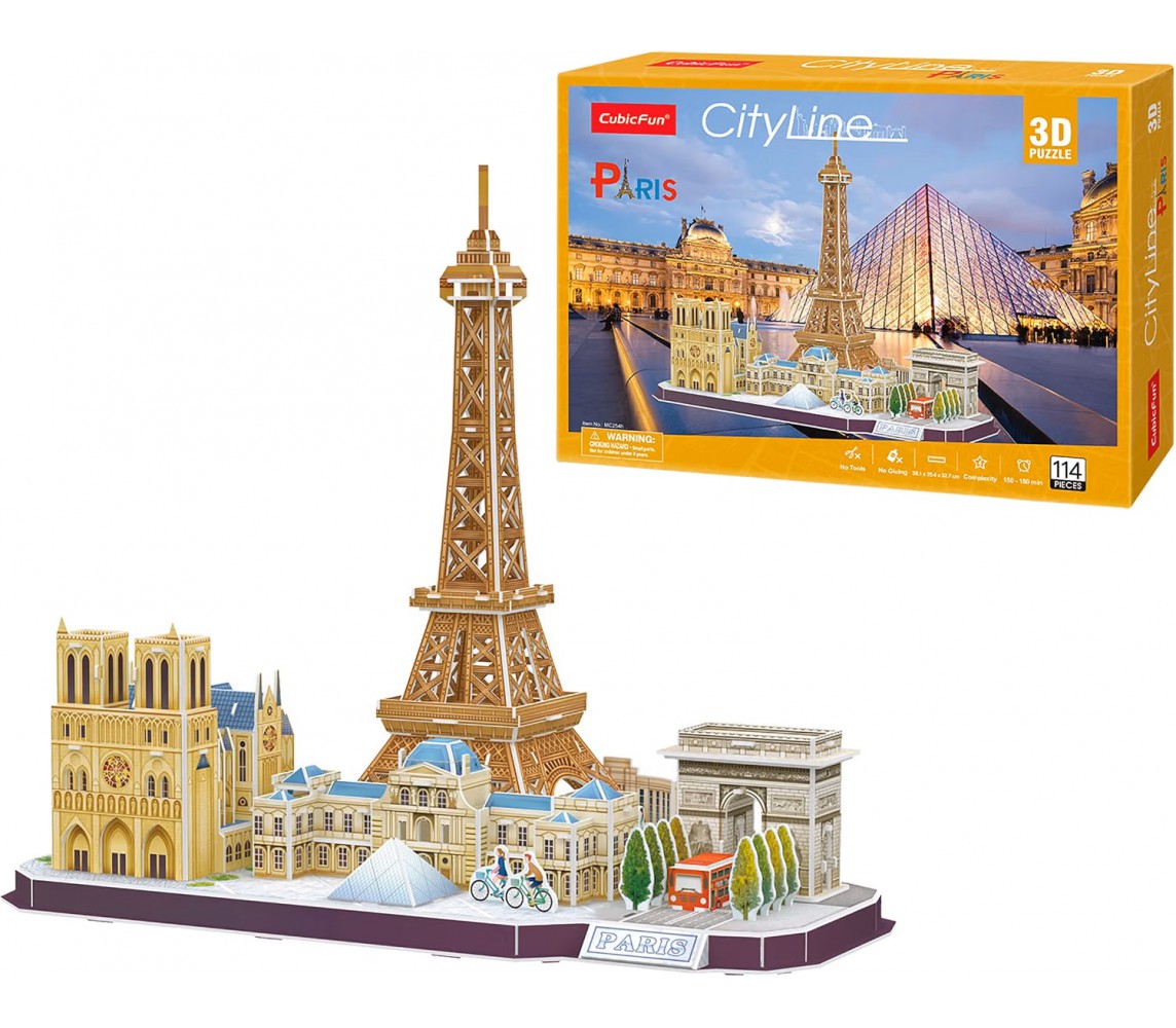 CITY LINE Puzzle 3D PARIGI PARIS 114 Pezzi in cartoncino originale CubicFun