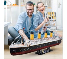 TITANIC Puzzle 3D con luci LED 266 Pezzi in cartoncino originale CubicFun