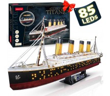 TITANIC Puzzle 3D con luci LED 266 Pezzi in cartoncino originale CubicFun