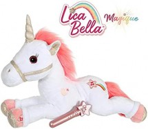 Peluche UNICORNO LICA BELLA con luci e suona melodie Lunghezza 35cm Gipsy