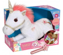 Peluche UNICORNO LICA BELLA con luci e suona melodie Lunghezza 35cm Gipsy