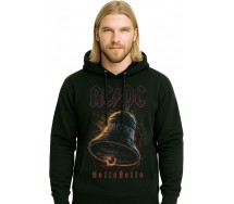 AC/DC HELLS BELLS CAMPANE Felpa Cappuccio Hard Rock AC DC ORIGINALE Ufficiale