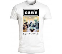 OASIS DEFINITELY MAYBE ROCK T-Shirt Maglietta Bianca Adulto Ufficiale ORIGINALE