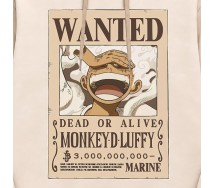 ONE PIECE Felpa con Cappuccio MONKEY D LUFFY WANTED Adulto ORIGINALE BEIGE