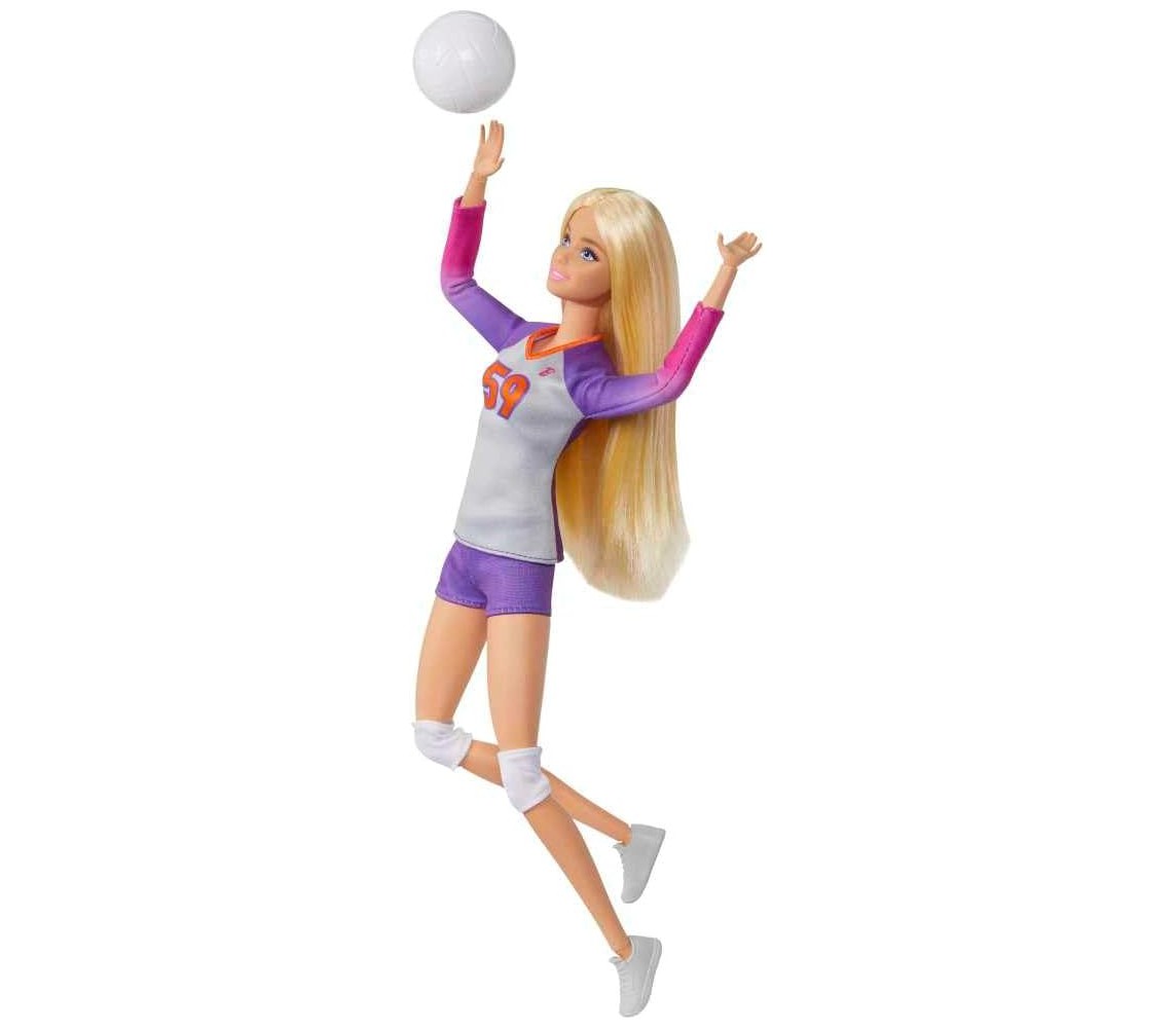 BARBIE Bambola Bionda Giocatrice VOLLEY Pallavolo Nr 59 Con Pallone Mattel HKT72