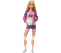 BARBIE Bambola Bionda Giocatrice VOLLEY Pallavolo Nr 59 Con Pallone Mattel HKT72