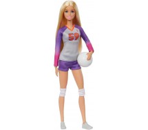 BARBIE Bambola Bionda Giocatrice VOLLEY Pallavolo Nr 59 Con Pallone Mattel HKT72