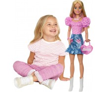 BARBIE GIGANTE XXL Bambola Bionda Alta 71cm Abito Rosa Accessori Mattel HYT84
