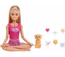 BARBIE MOVE Bambola Ultra Snodata Meditazione Luci e Suoni Bionda Mattel JJN55