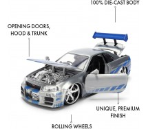 25. anniversario Fast Furious Modello Auto NISSAN SKYLINE BRIAN 20cm Scala 1/24