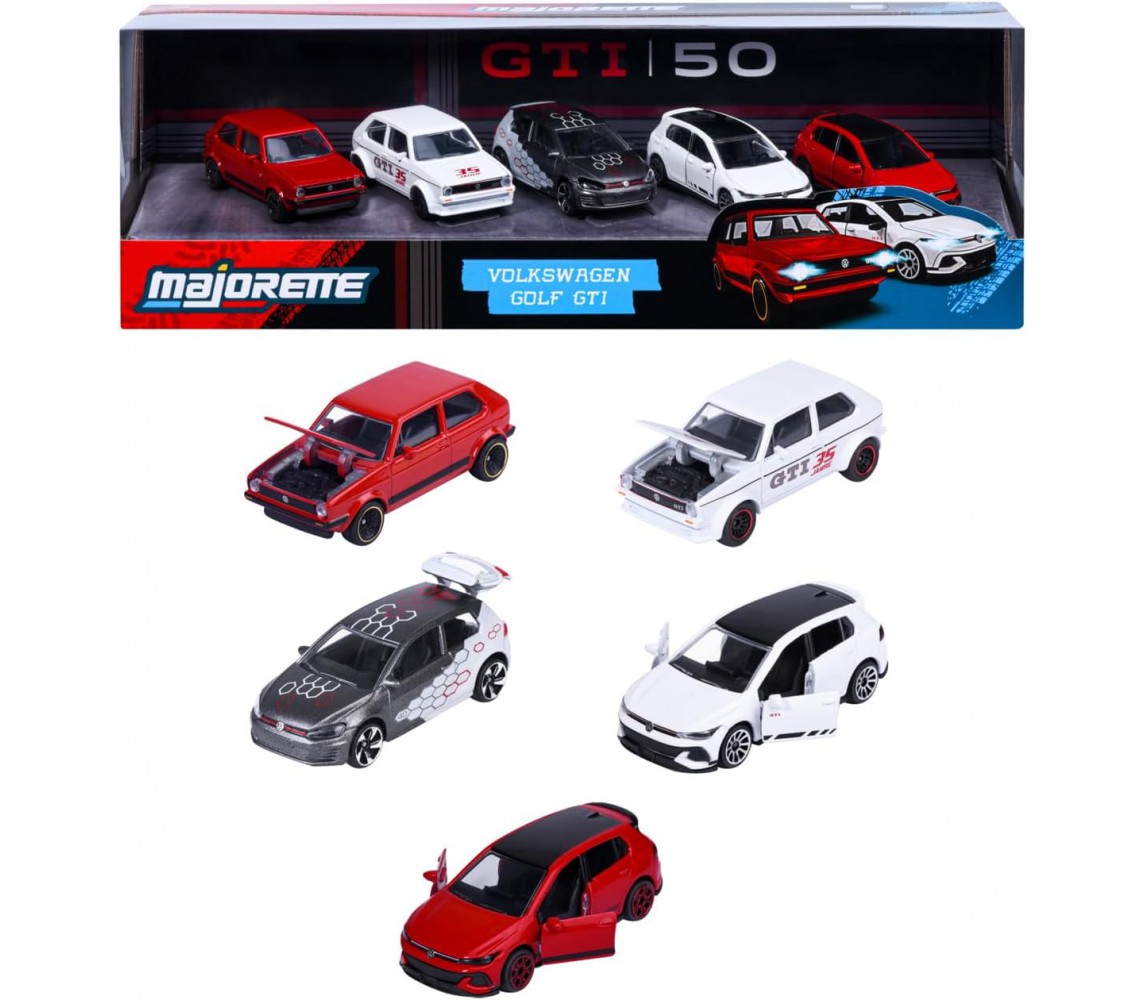 Majorette VOLKSWAGEN GOLF GTI SPECIAL BOX Set 5 Modelli Auto 6cm Scala 1:64 JADA