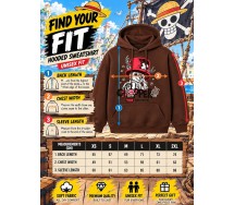 ONE PIECE Felpa con Cappuccio CHOPPER THE DOCTOR Adulto ORIGINALE MARRONE