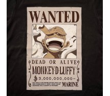 ONE PIECE Felpa con Cappuccio MONKEY D LUFFY WANTED WANTED Adulto NERA