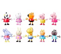 PEPPA PIG Box Set 10 Figure Personaggi 6cm GIOCARE con AMICI HASBRO G1413