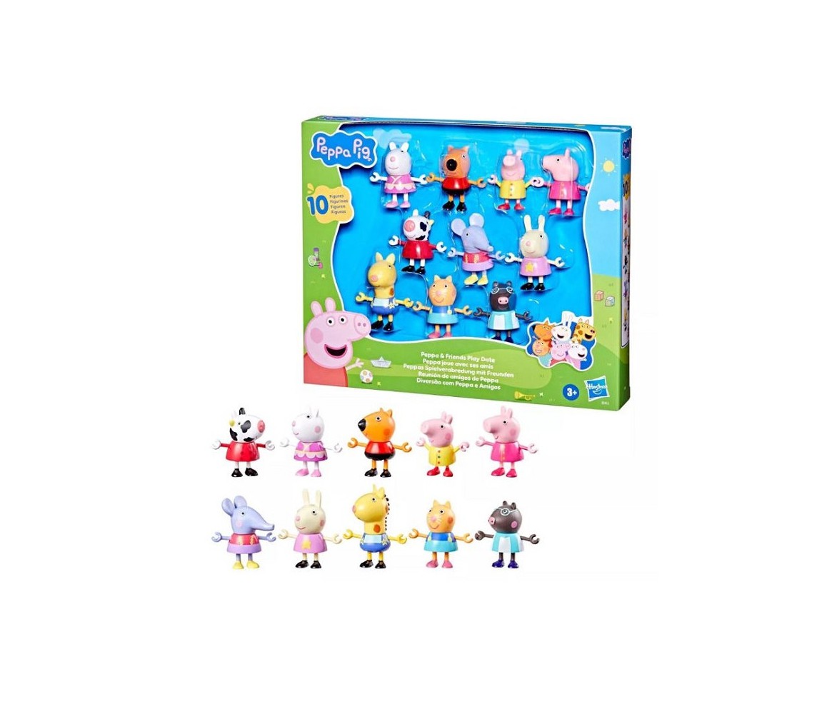 PEPPA PIG Box Set 10 Figure Personaggi 6cm GIOCARE con AMICI HASBRO G1413