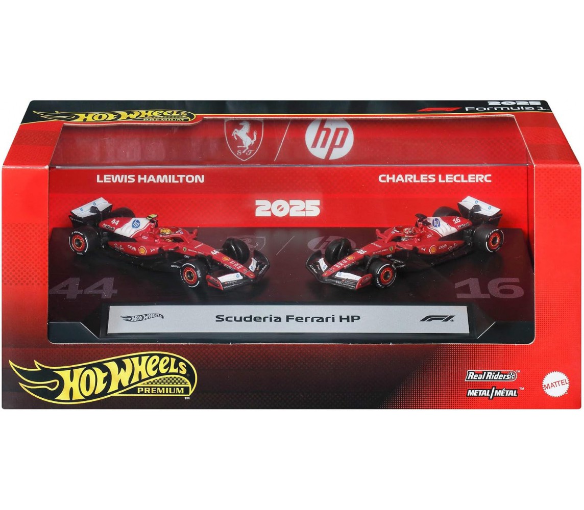FERRARI Hamilton Leclerc 2 Modelli Auto Formula 1 F1 2025 1/64 8cm HW JMM99