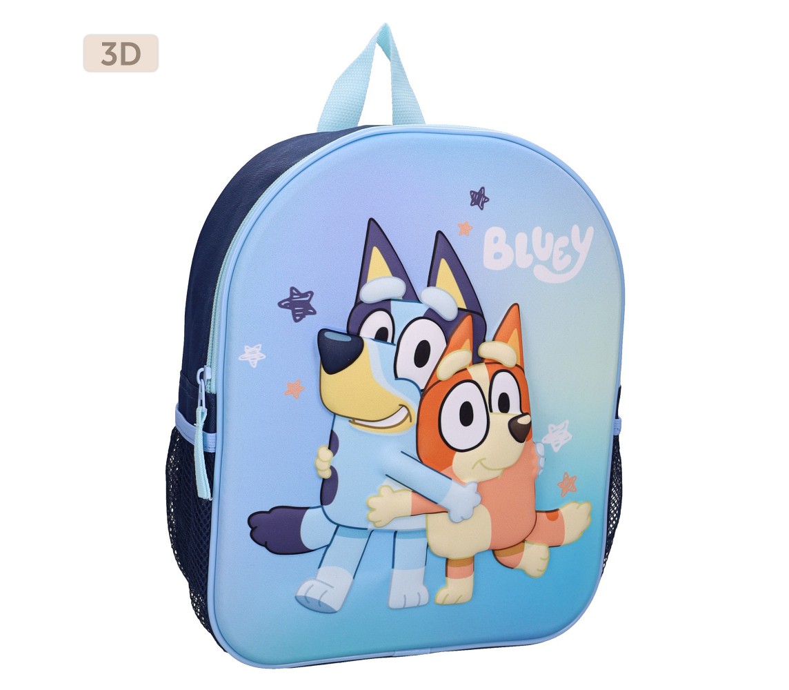 Zaino BLUEY Smooch Kiss Azzurro 3D 32x26x11cm Scuola Asilo Sport