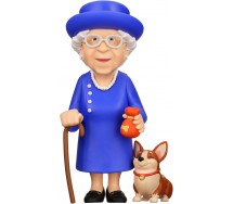 REGINA ELISABETTA Queen Elisabeth II Figura con cane CORGI 12cm Serie MINIX 26