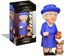 REGINA ELISABETTA Queen Elisabeth II Figura con cane CORGI 12cm Serie MINIX 26