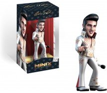 ELVIS PRESLEY Minix FIGURA Statuetta 12cm ABITO BIANCO Collezione Musica 104