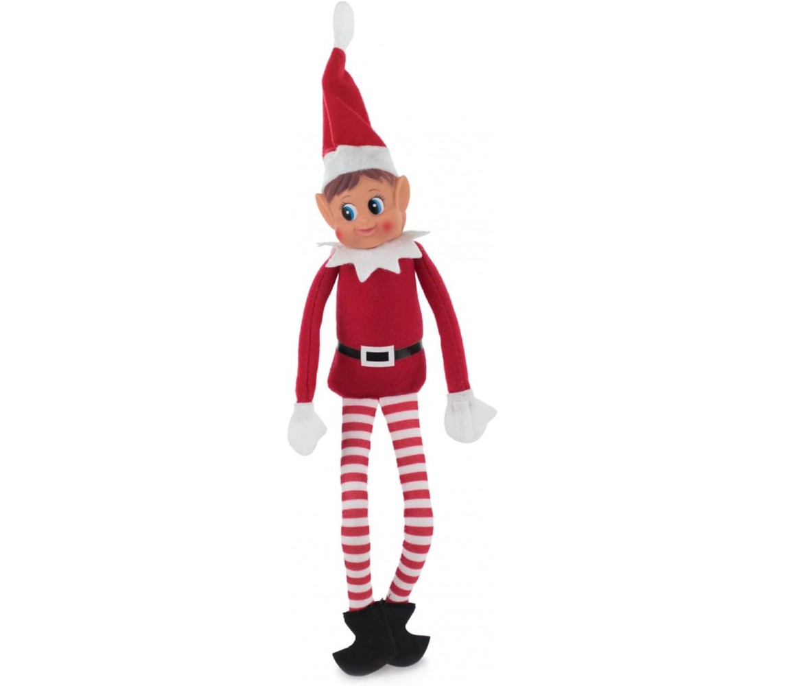 ELFO Ragazza DISPETTOSO NATALE Pupazzo Elfie Magico 30cm Peluche PORTAFORTUNA
