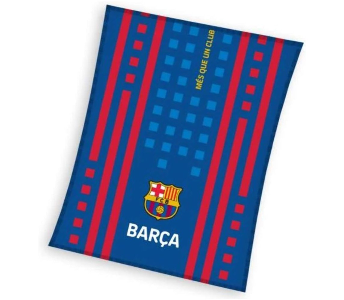 Coperta Trapunta Plaid FCB BARCELLONA BARCA Logo 110x140cm ORIGINALE