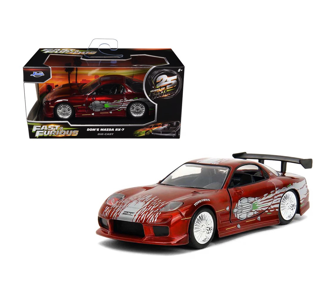 FAST FURIOUS 25° Modello Auto DOM MAZDA RX-7 13cm Scala 1/32 JADA Toys