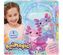 Animagic Let's GLO Axolotl Acquario 2 figure allungabili fosforescenti Goliath