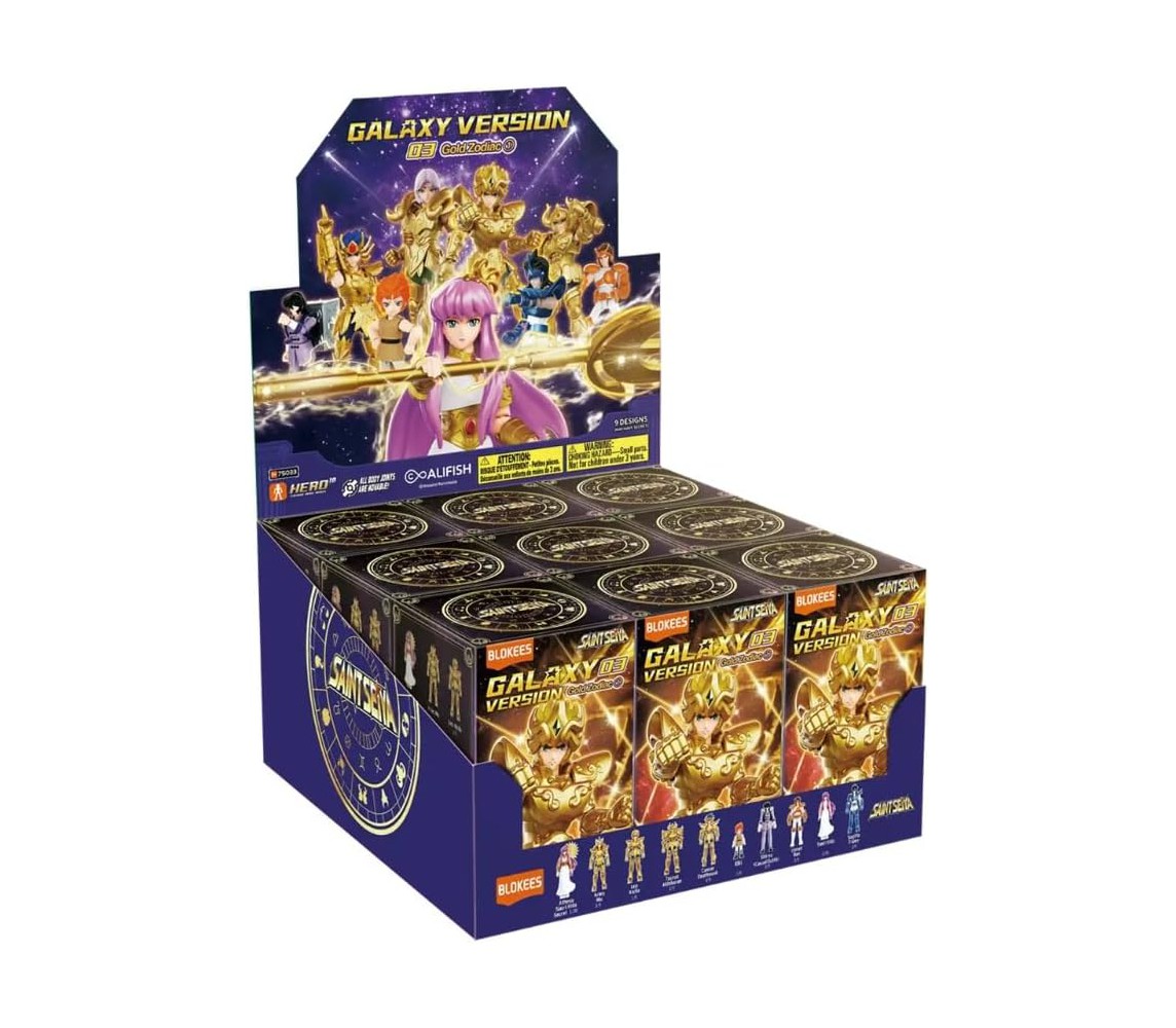 BLOKEES Saint Seiya Display 9 PEZZI GALAXY VERSION Version 03 Oro Zodiaco Kit