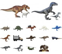 BLOKEES JURASSIC WORLD Terraventure Display 12 PEZZI di statuine 7cm Serie 01