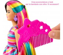 BARBIE SUPER CHIOMA Bambola 30cm CAPELLI ARCOBALENO Mattel HCM90 TOTALLY HAIR