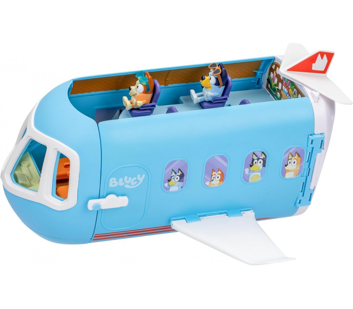 BLUEY Playset AEREOPLANO AEREO Gigante 3 in 1 BARCA RESORT Suoni Frasi BINGO