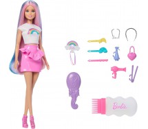 BARBIE CAPELLI ARCOBALENO Bambola 30cm Playset 12 accessori Mattel JJP07
