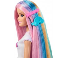 BARBIE CAPELLI ARCOBALENO Bambola 30cm Playset 12 accessori Mattel JJP07