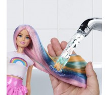 BARBIE CAPELLI ARCOBALENO Bambola 30cm Playset 12 accessori Mattel JJP07